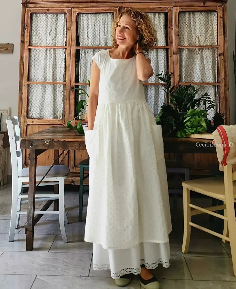 Grembiule da cucina per donna in sangallo di cotone (Ref. 60) grembiule donna tessuti moderni