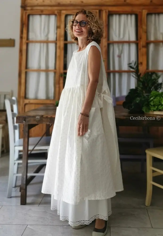 Grembiule da cucina per donna in sangallo di cotone (Ref. 60) grembiule donna tessuti moderni