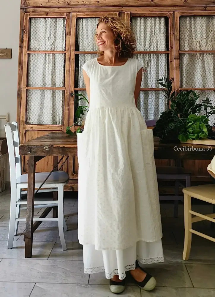 Grembiule da cucina per donna in sangallo di cotone (Ref. 60) grembiule donna tessuti moderni