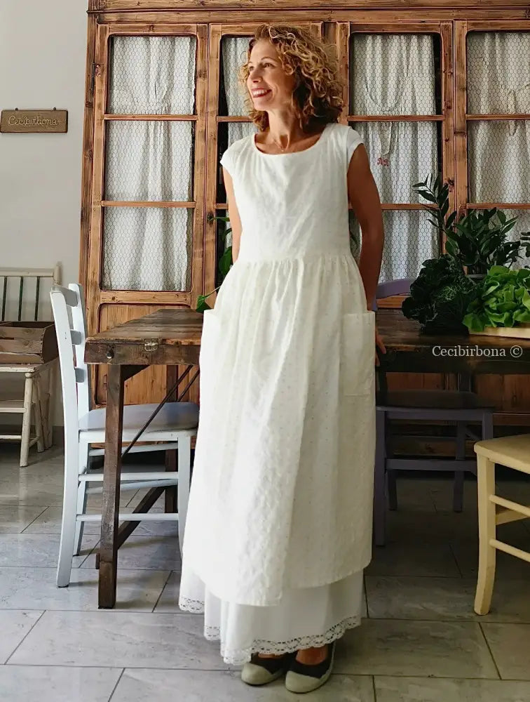 Grembiule da cucina per donna in sangallo di cotone (Ref. 60) grembiule donna tessuti moderni