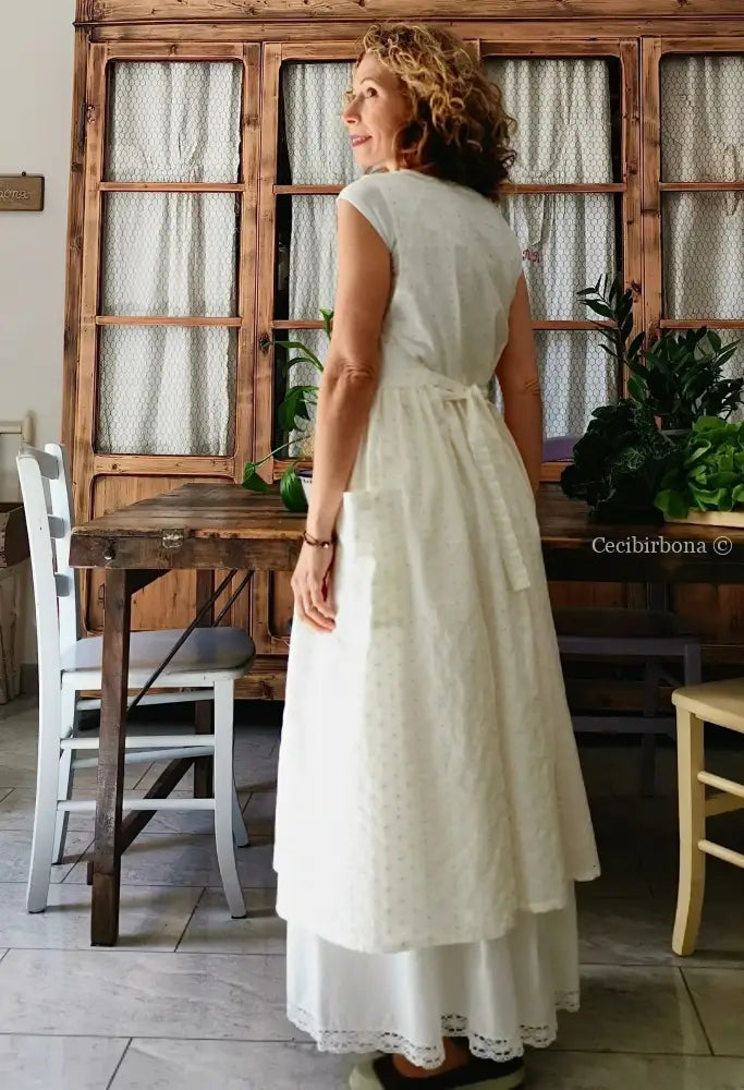 Grembiule da cucina per donna in sangallo di cotone (Ref. 60) grembiule donna tessuti moderni