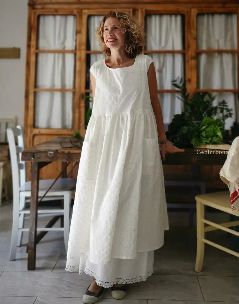 Grembiule da cucina per donna in sangallo di cotone (Ref. 60) grembiule donna tessuti moderni