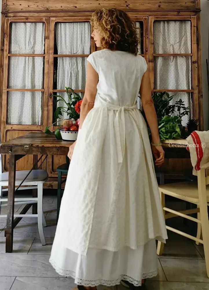 Grembiule da cucina per donna in sangallo di cotone (Ref. 60) grembiule donna tessuti moderni