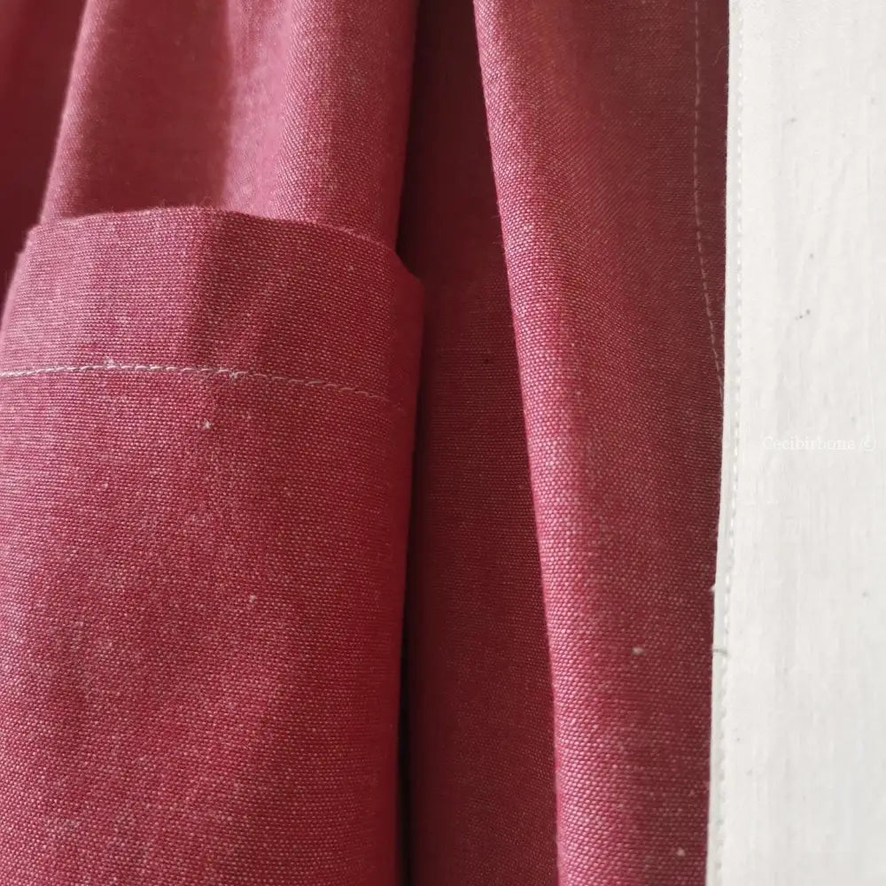 Grembiule donna rosso ciliegia con lacci panna (Ref. 316) grembiule donna tessuti moderni