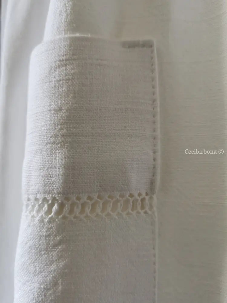 Grembiule in cotone antico con monogramma GR e sfilatura (Ref. 136) grembiule donna tessuti antichi