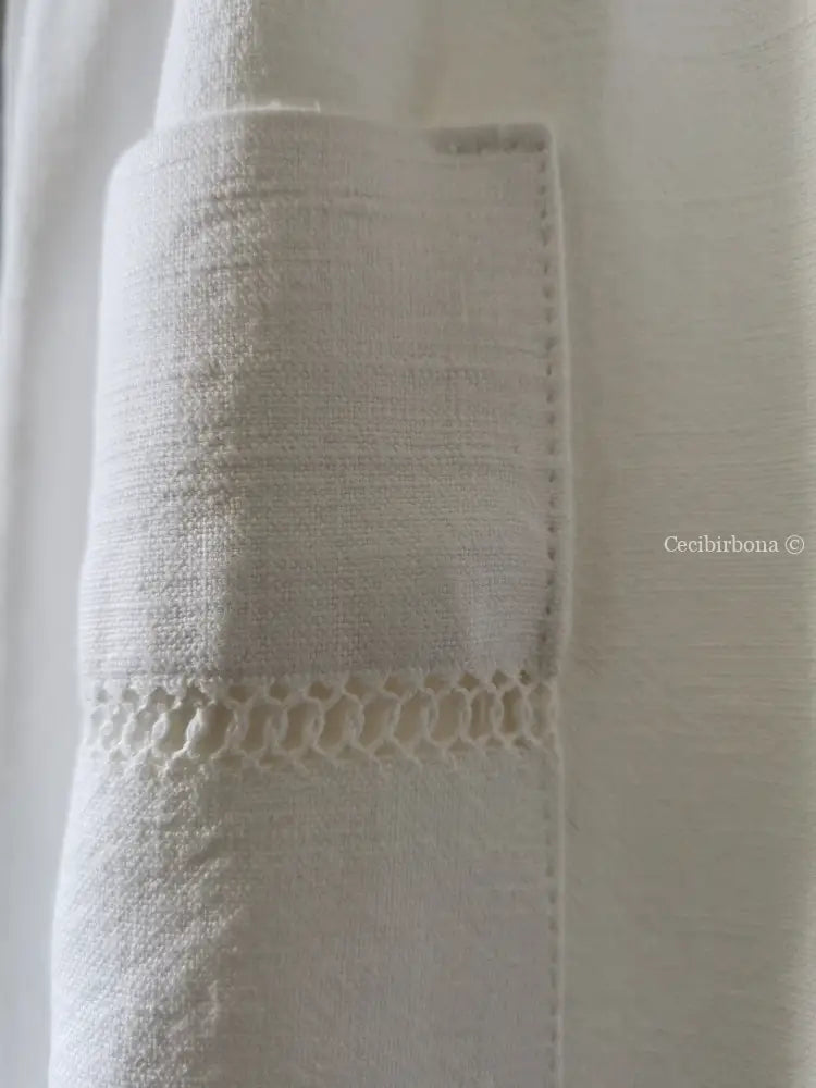 Grembiule in cotone antico con monogramma GR e sfilatura (Ref. 136) grembiule donna tessuti antichi