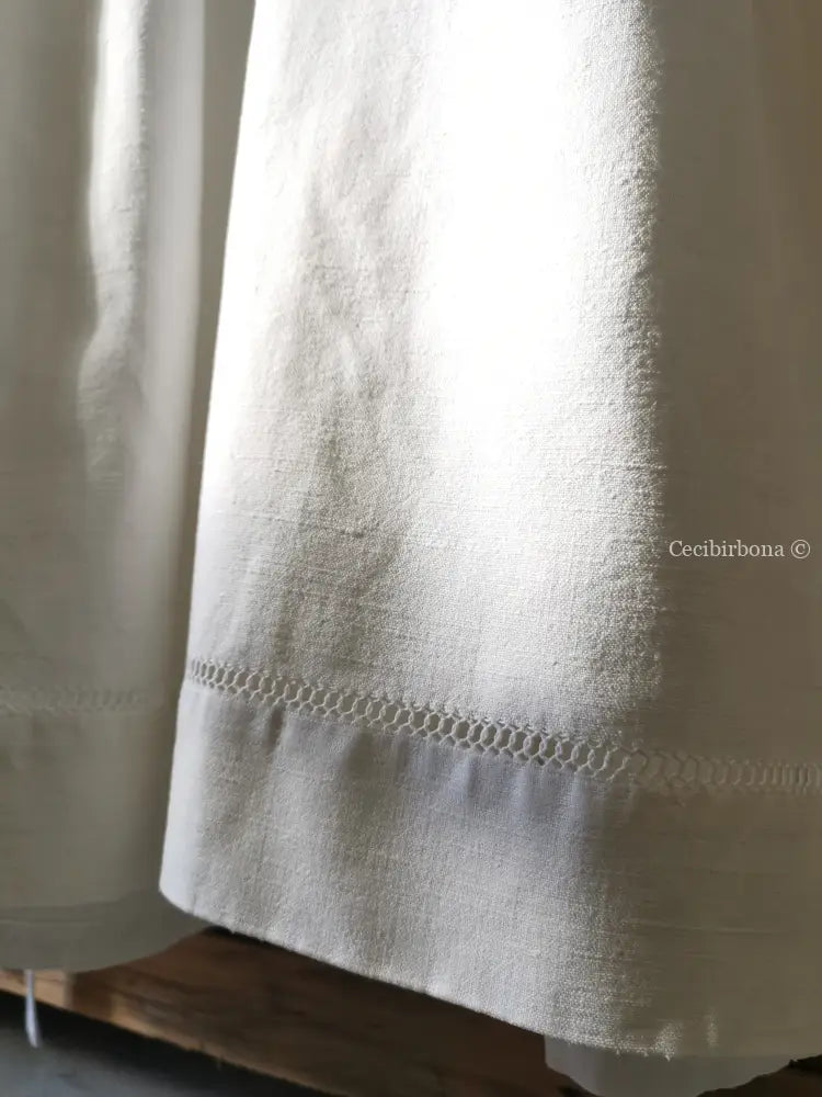 Grembiule in cotone antico con monogramma GR e sfilatura (Ref. 136) grembiule donna tessuti antichi