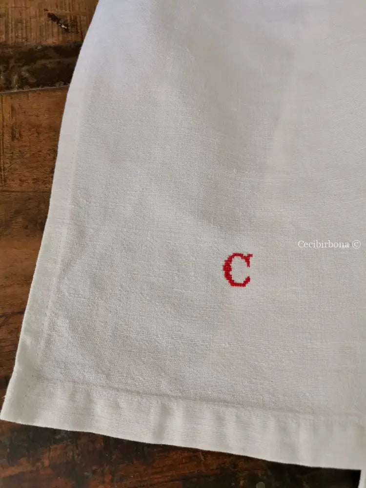 Grembiule in cotone con monogramma C (Ref. 158) grembiule donna tessuti antichi