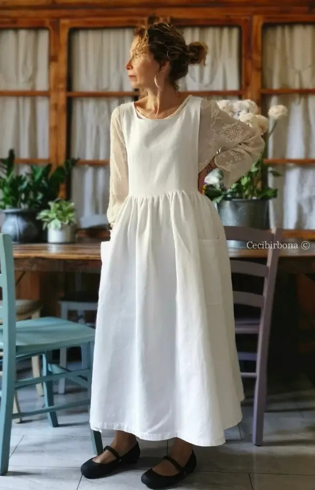 Grembiule in cotone con monogramma C (Ref. 158) grembiule donna tessuti antichi