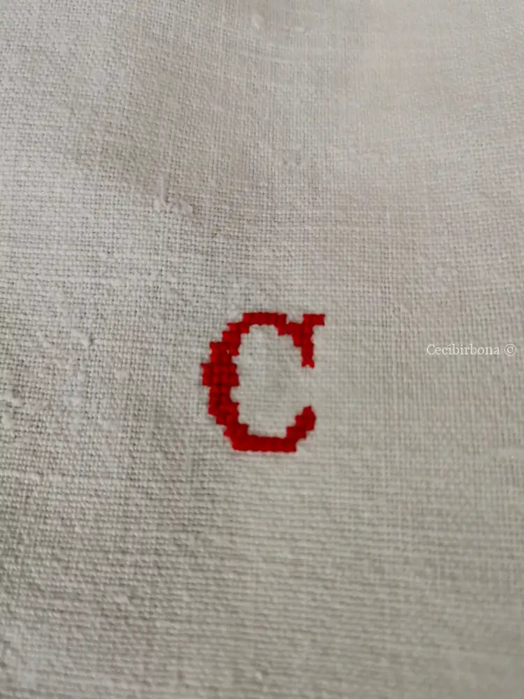 Grembiule in cotone con monogramma C (Ref. 158) grembiule donna tessuti antichi