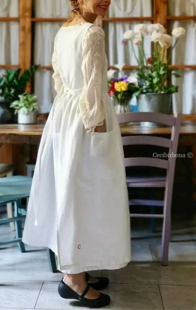 Grembiule in cotone con monogramma C (Ref. 158) grembiule donna tessuti antichi