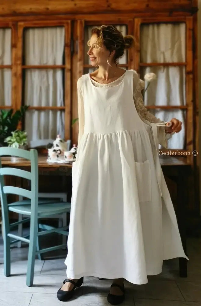 Grembiule in cotone con monogramma C (Ref. 158) grembiule donna tessuti antichi