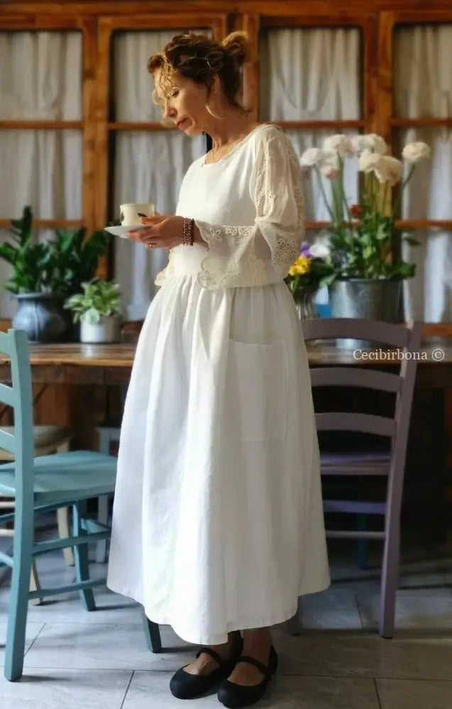 Grembiule in cotone con monogramma C (Ref. 158) grembiule donna tessuti antichi