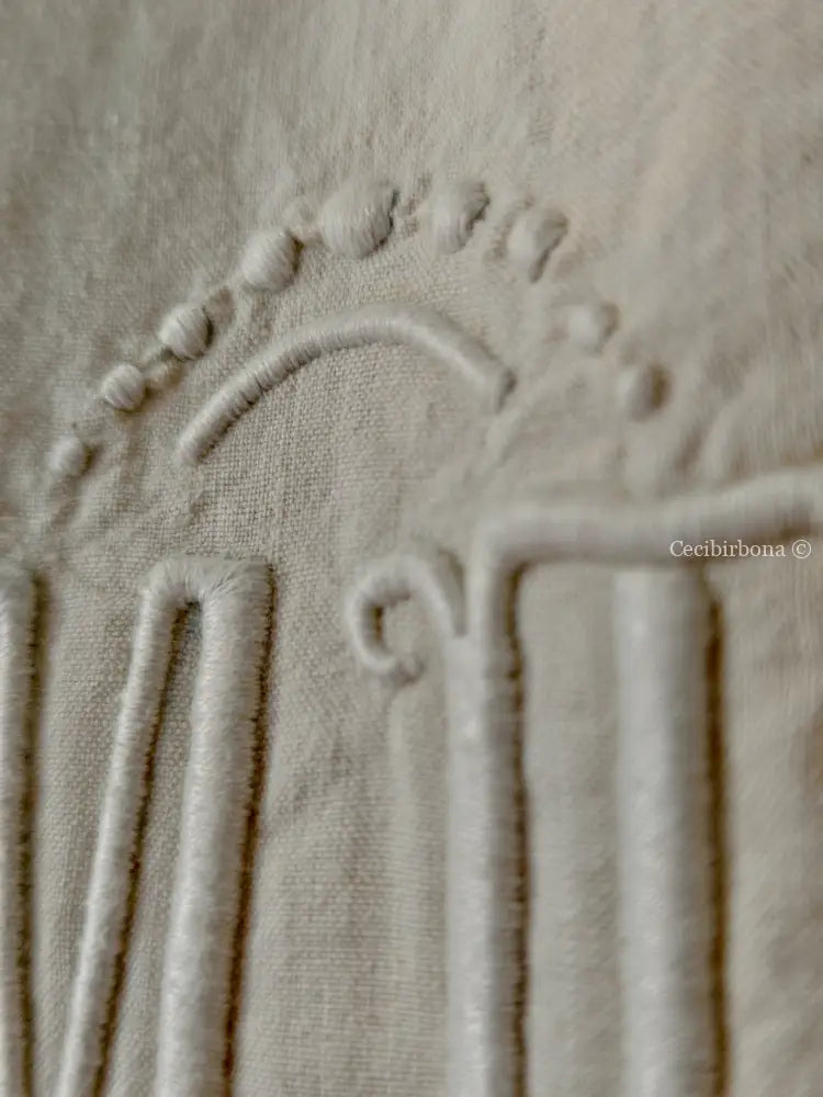 Grembiule in cotone con monogramma MT e sfilatura (Ref. 199) grembiule donna tessuti antichi