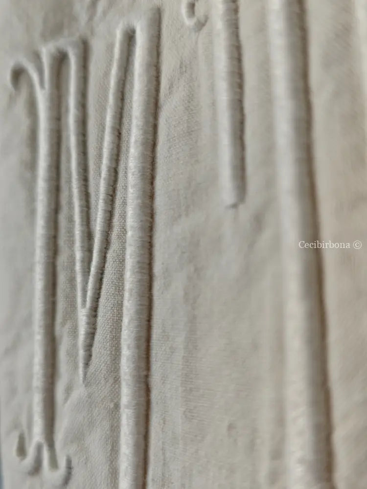 Grembiule in cotone con monogramma MT e sfilatura (Ref. 199) grembiule donna tessuti antichi