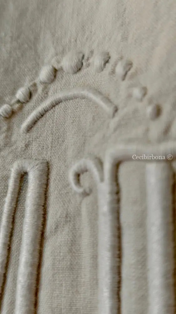 Grembiule in cotone con monogramma MT e sfilatura (Ref. 199) grembiule donna tessuti antichi