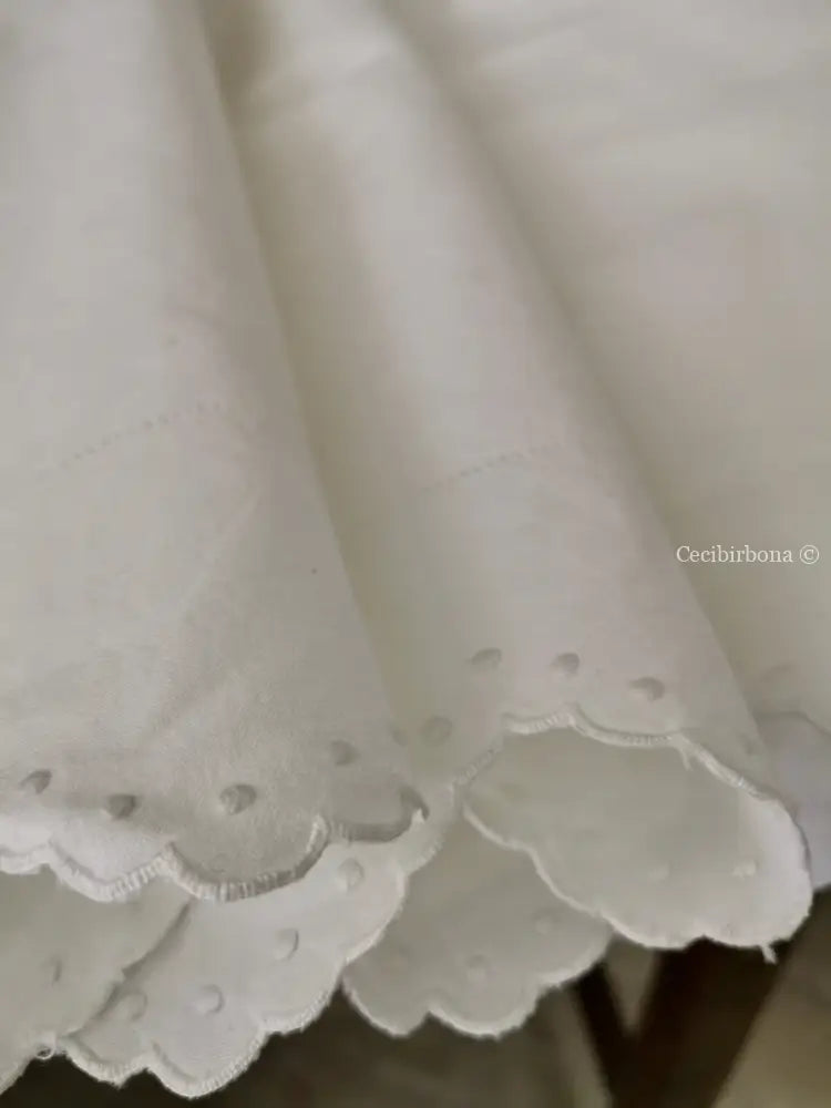 Grembiule in cotone con smerlo e monogramma NM (Ref. 152) grembiule donna tessuti antichi