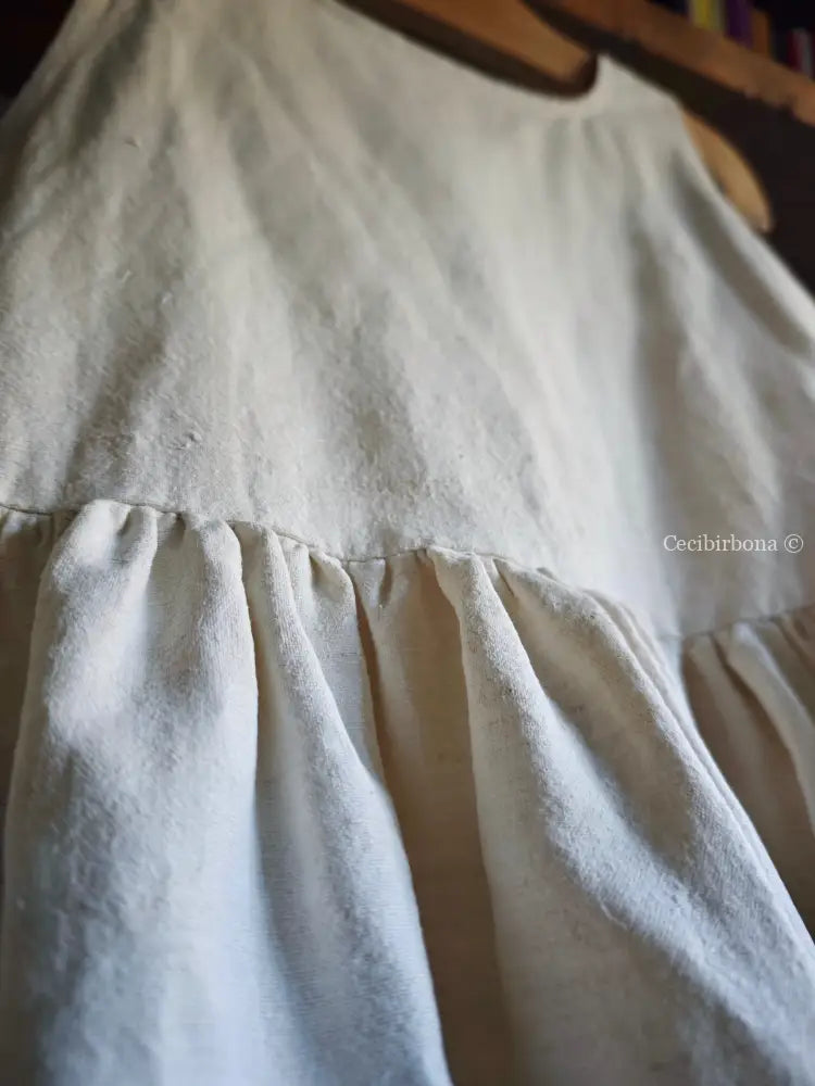 Grembiule in cotone e canapa con monogramma EF (Ref. 481) grembiule donna tessuti antichi