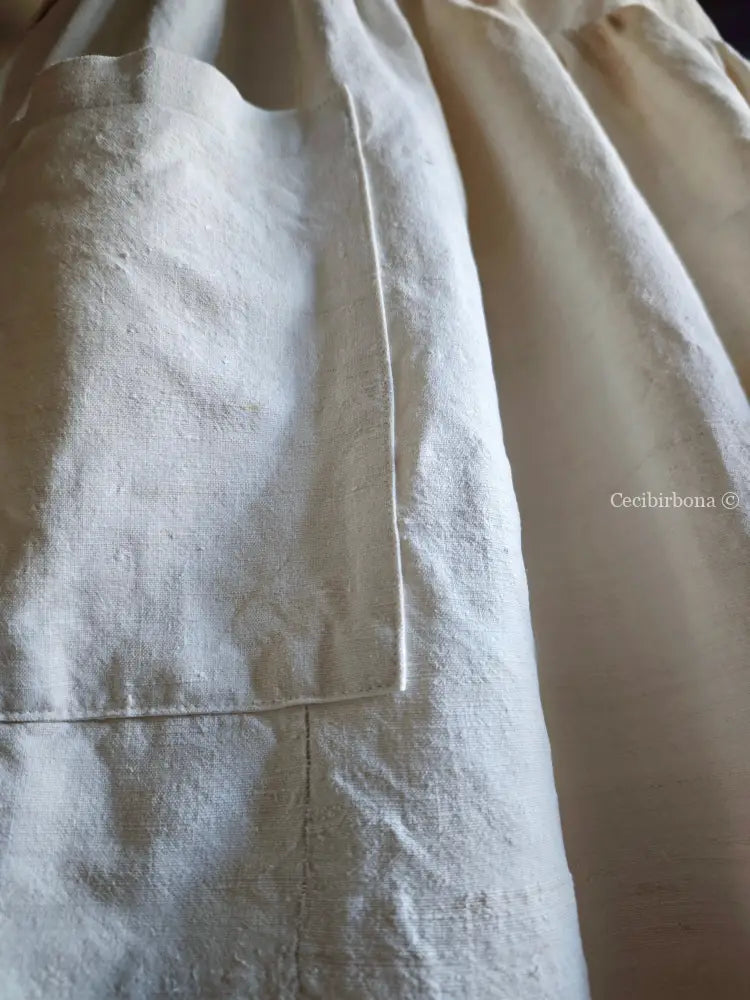 Grembiule in cotone e canapa con monogramma EF (Ref. 481) grembiule donna tessuti antichi