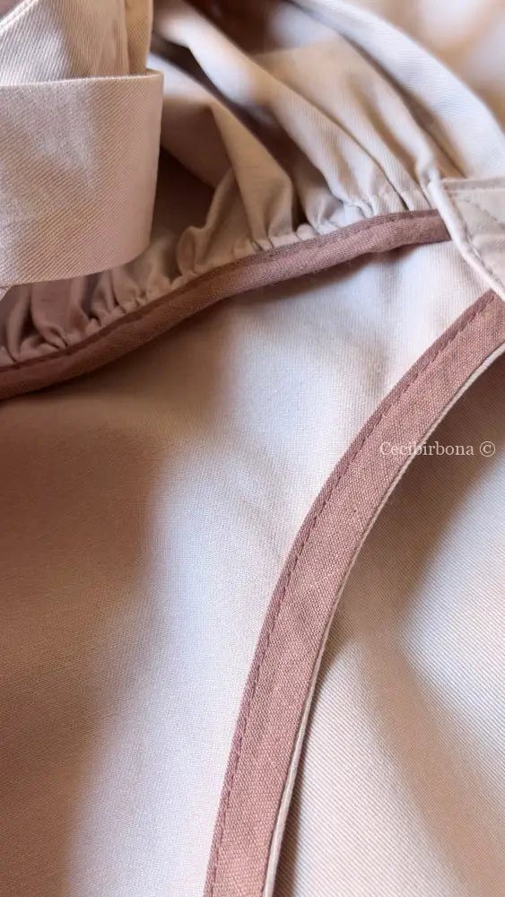 Grembiule in cotone rosa cipria (Ref. 526) - grembiule donna tessuti moderni