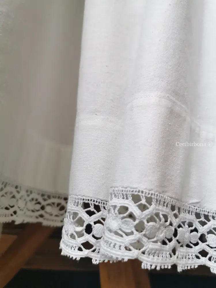 Grembiule in cotone vintage con pizzo (Ref. 56) grembiule donna tessuti antichi