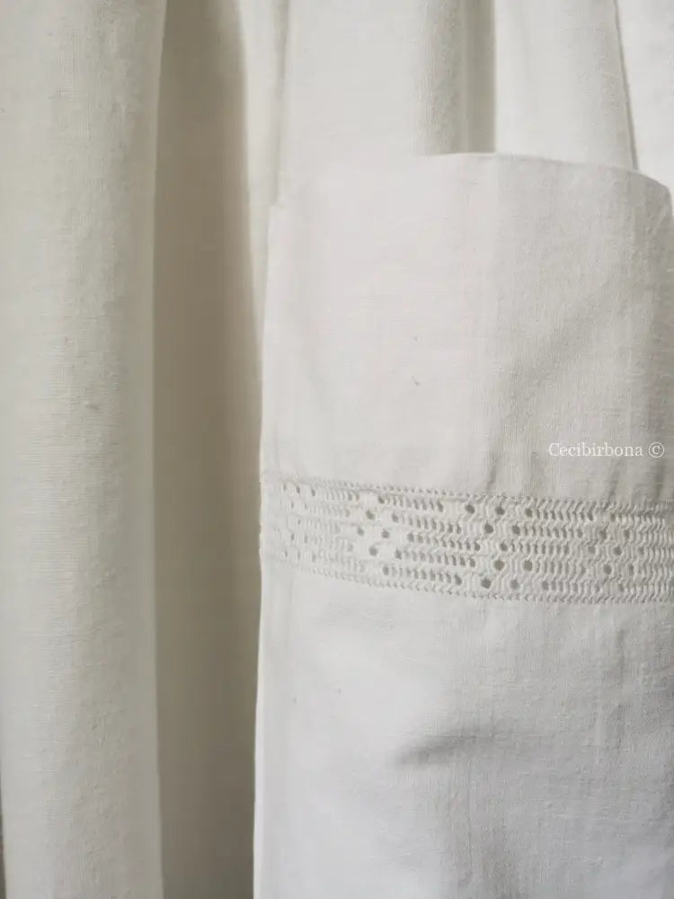 Grembiule in cotone vintage con sfilatura (Ref. 15) grembiule donna in tessuto antico