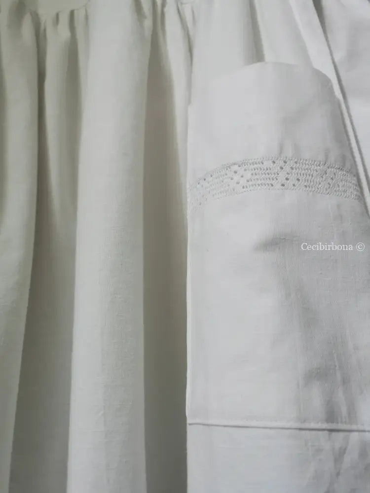 Grembiule in cotone vintage con sfilatura (Ref. 15) grembiule donna in tessuto antico