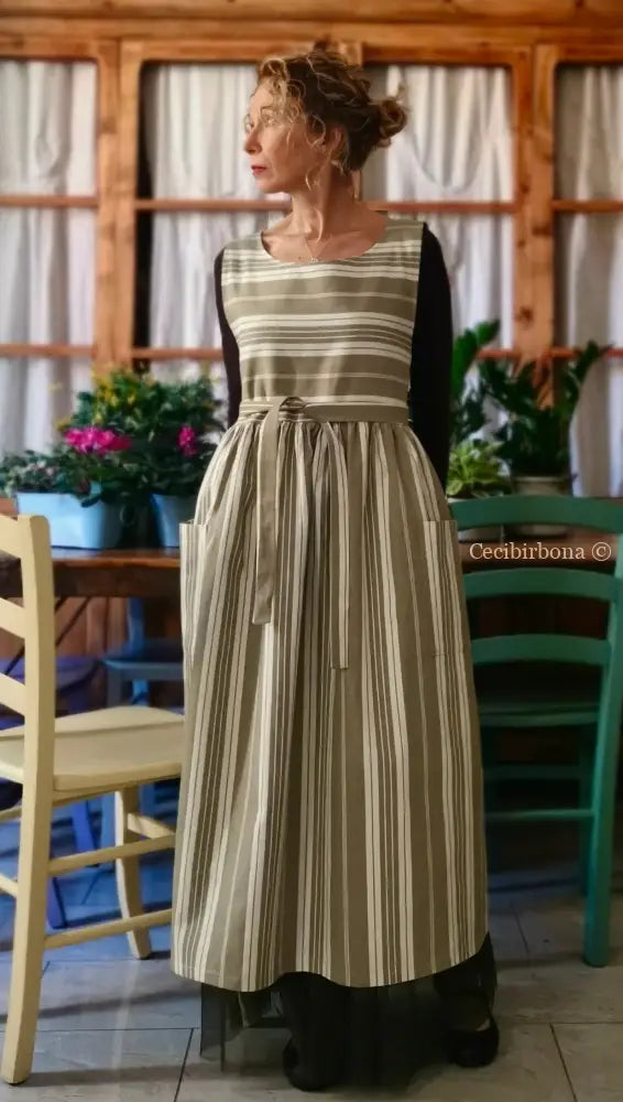 Grembiule in cotone vintage da materassi (Ref. 142) grembiule donna tessuti antichi