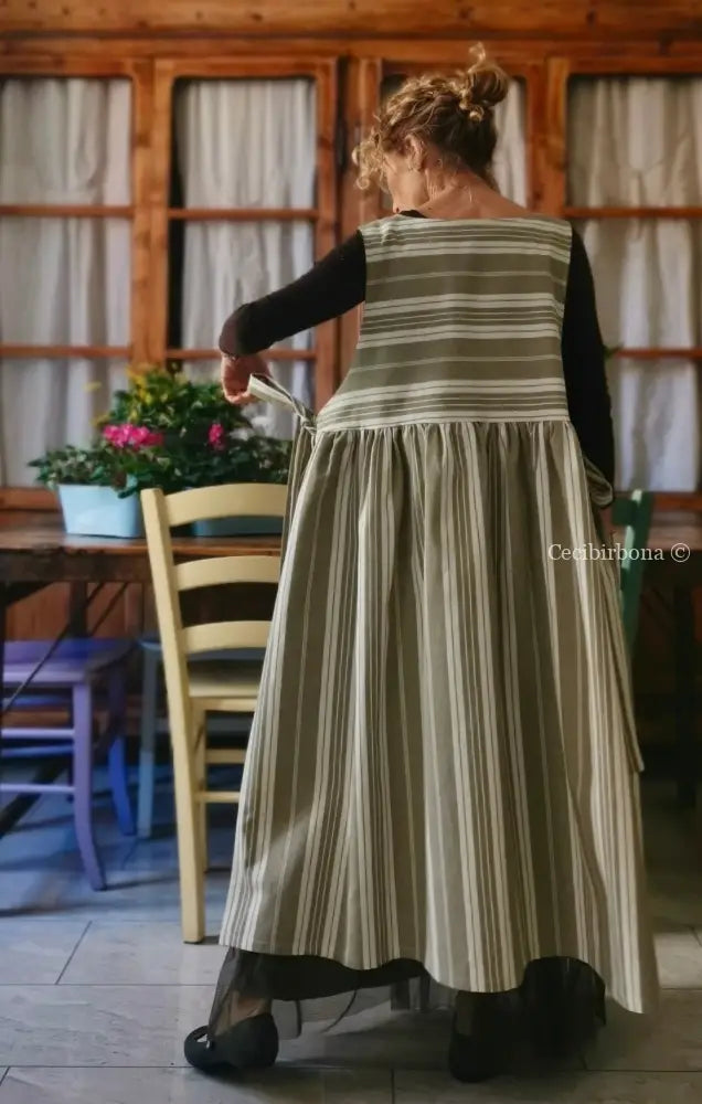 Grembiule in cotone vintage da materassi (Ref. 142) grembiule donna tessuti antichi