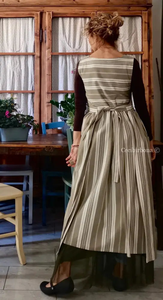 Grembiule in cotone vintage da materassi (Ref. 142) grembiule donna tessuti antichi