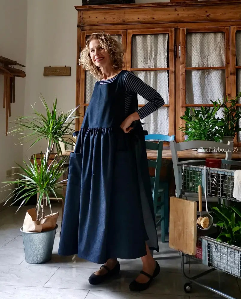 Grembiule in denim blu (Ref. 387) grembiule donna tessuti moderni