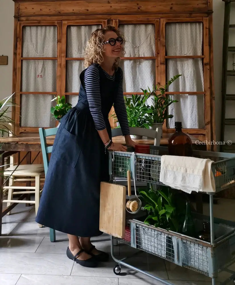 Grembiule in denim blu (Ref. 387) grembiule donna tessuti moderni