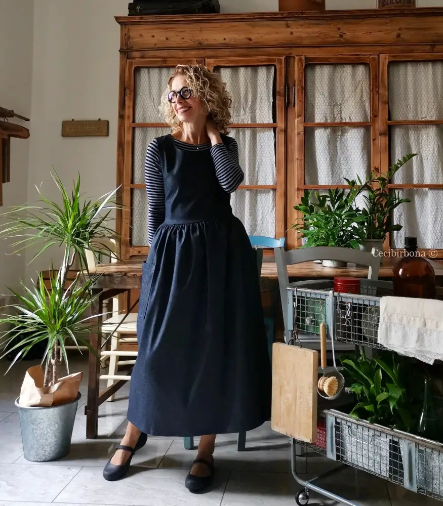 Grembiule in denim blu (Ref. 387) grembiule donna tessuti moderni