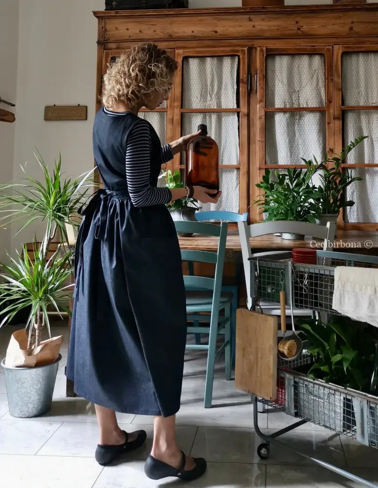 Grembiule in denim blu (Ref. 387) grembiule donna tessuti moderni