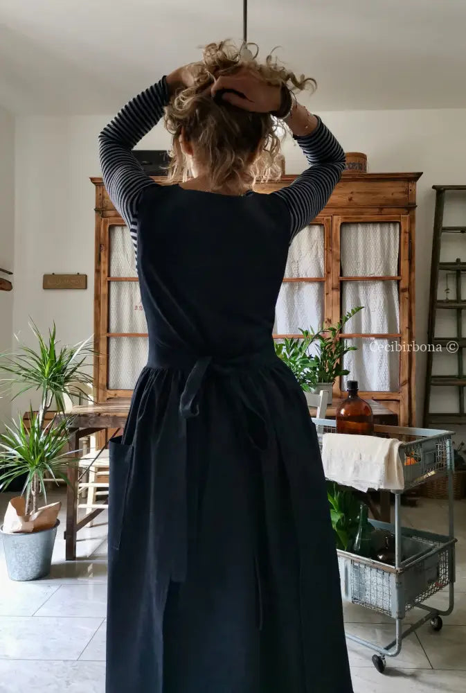 Grembiule in denim blu (Ref. 387) grembiule donna tessuti moderni