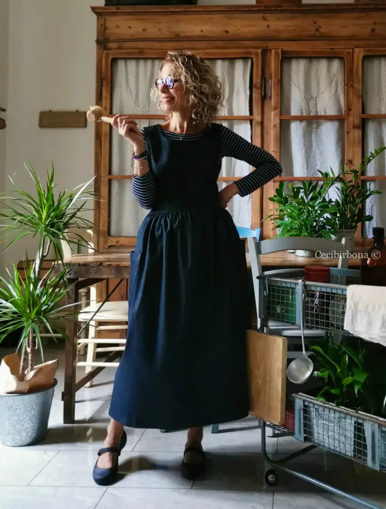 Grembiule in denim blu (Ref. 387) grembiule donna tessuti moderni