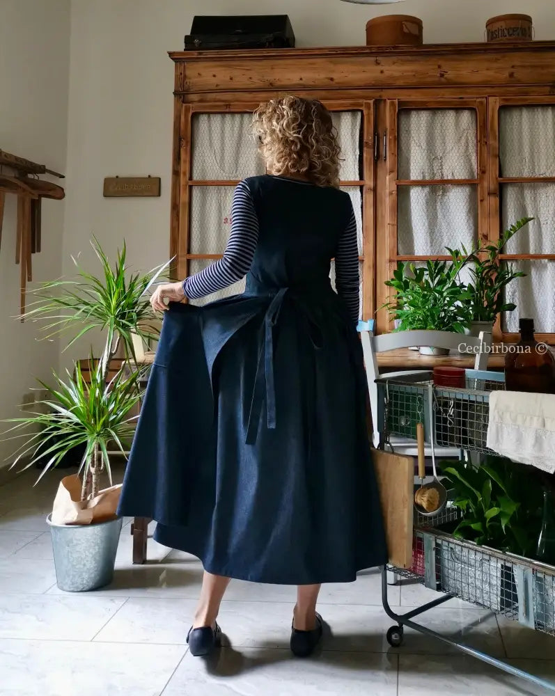 Grembiule in denim blu (Ref. 387) grembiule donna tessuti moderni