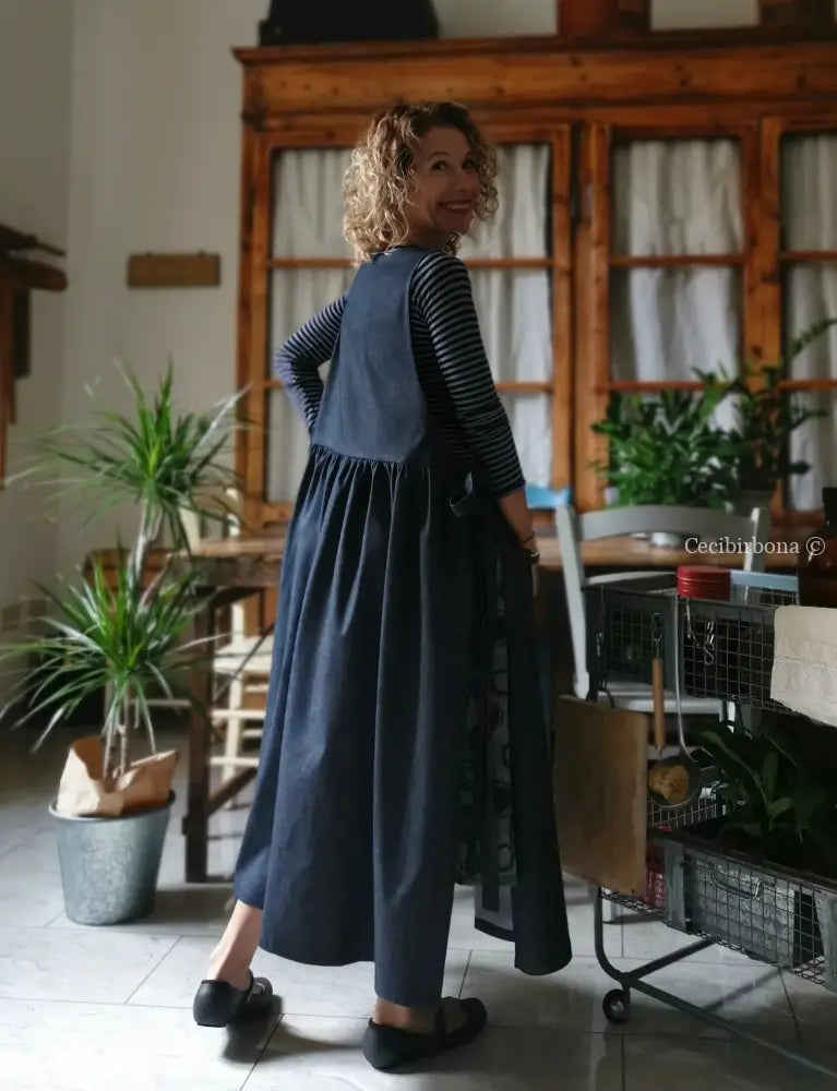 Grembiule in denim blu (Ref. 387) grembiule donna tessuti moderni