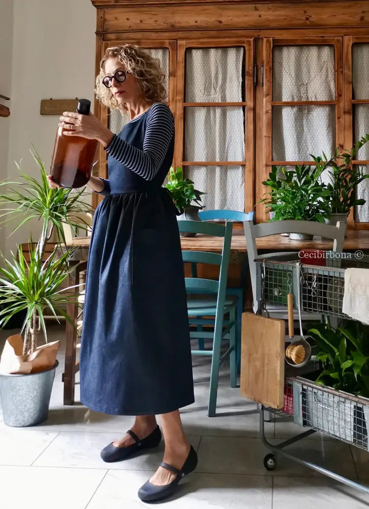 Grembiule in denim blu (Ref. 387) grembiule donna tessuti moderni