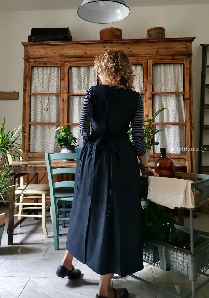 Grembiule in denim blu (Ref. 387) grembiule donna tessuti moderni