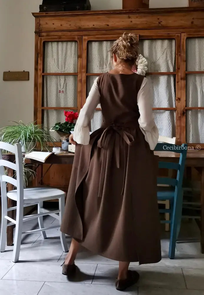 Grembiule in lana cacao (Ref. 442) grembiule donna tessuti moderni