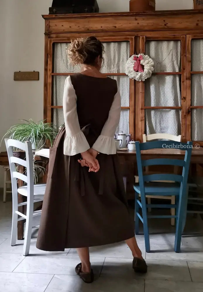 Grembiule in lana cacao (Ref. 442) grembiule donna tessuti moderni