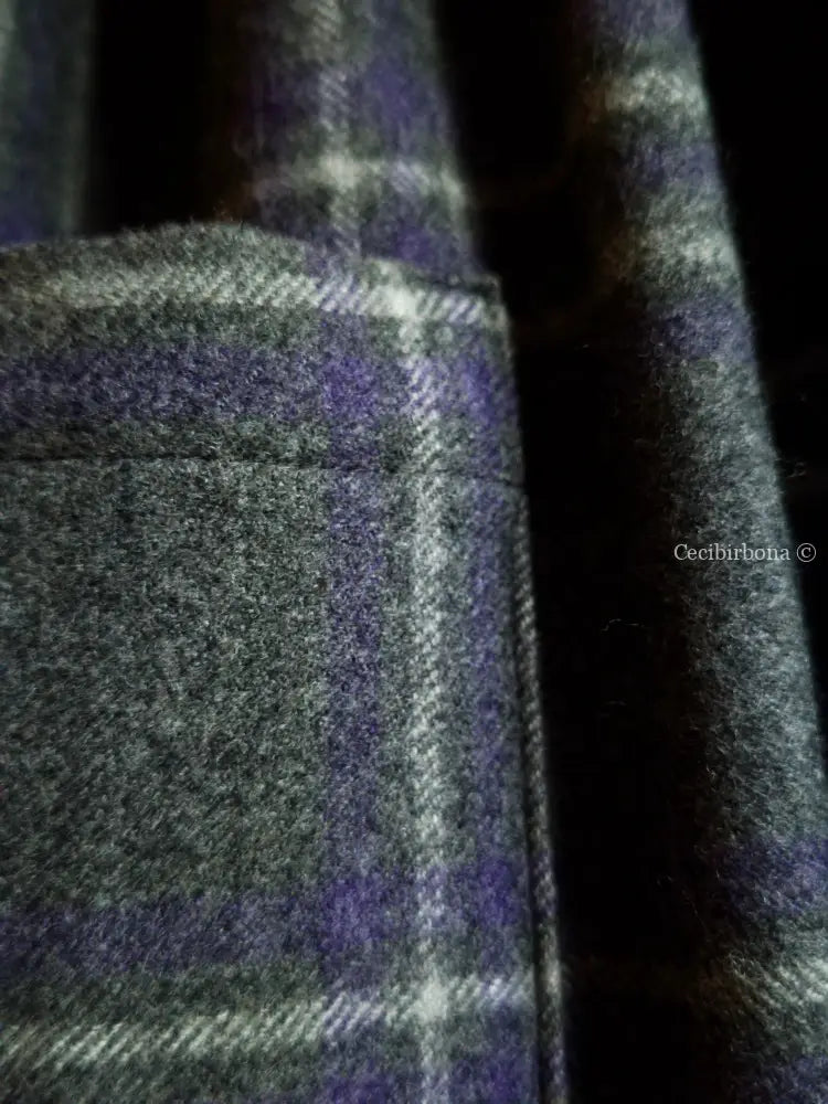 Grembiule in lana con alpaca tartan grigia (Ref. 446) grembiule donna tessuti moderni