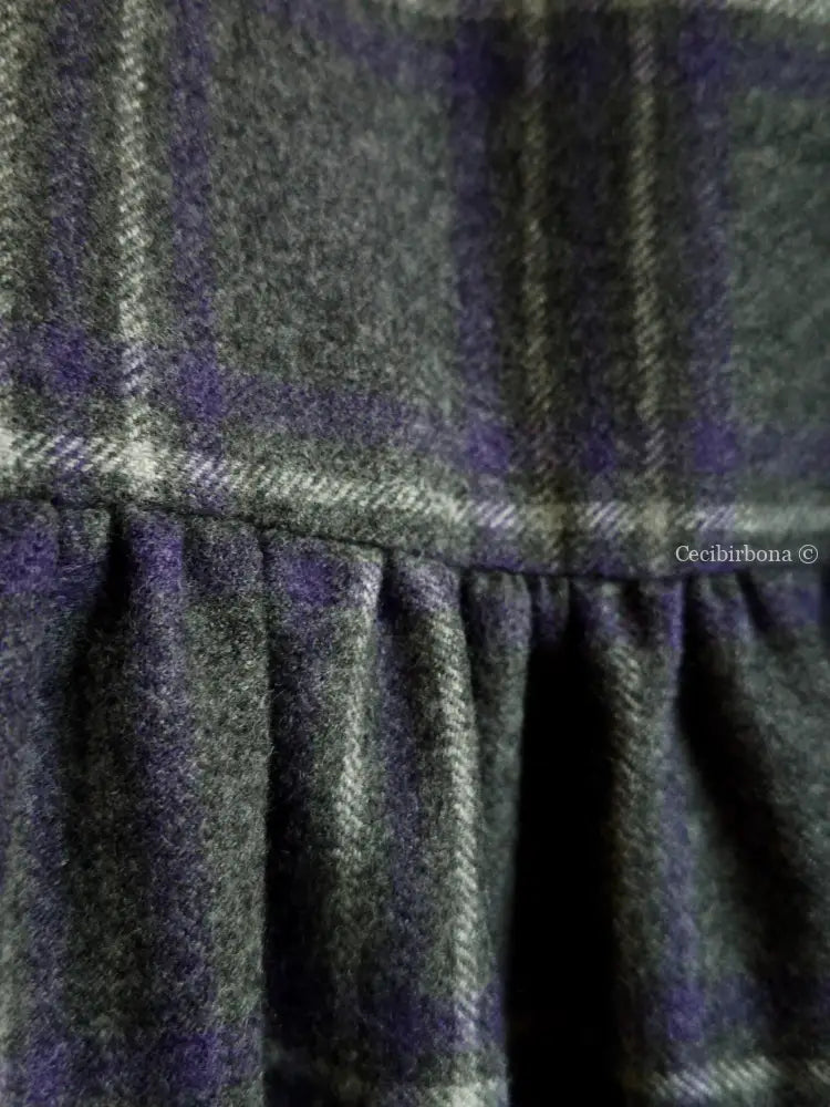 Grembiule in lana con alpaca tartan grigia (Ref. 446) grembiule donna tessuti moderni