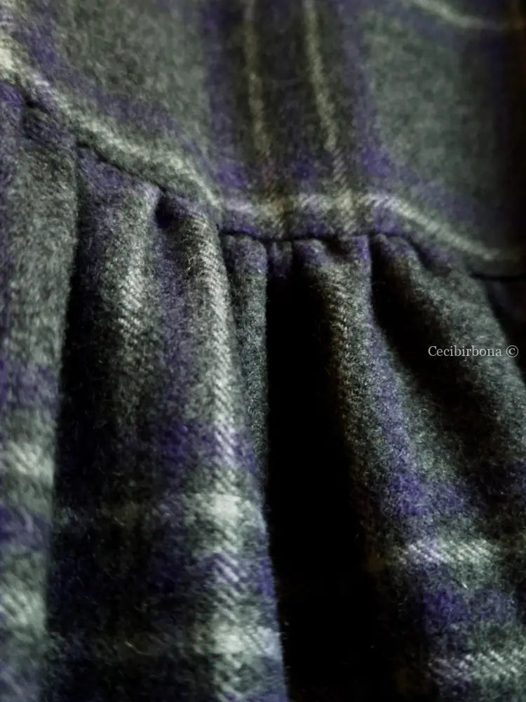 Grembiule in lana con alpaca tartan grigia (Ref. 446) grembiule donna tessuti moderni