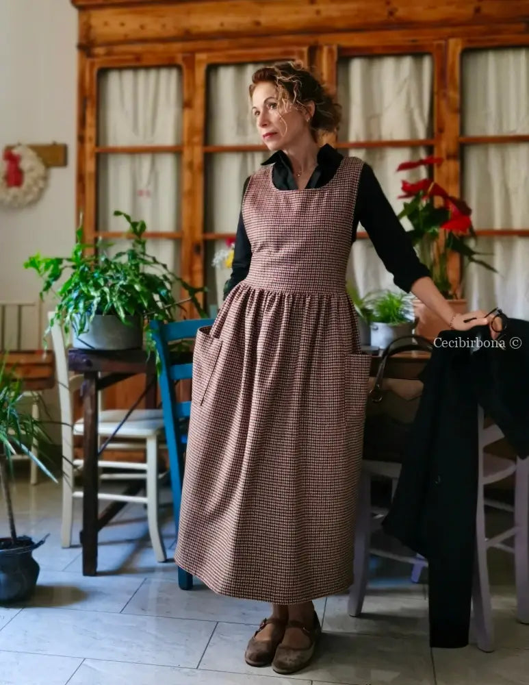 Grembiule in lana pied de poule (Ref. 461) grembiule donna tessuti moderni