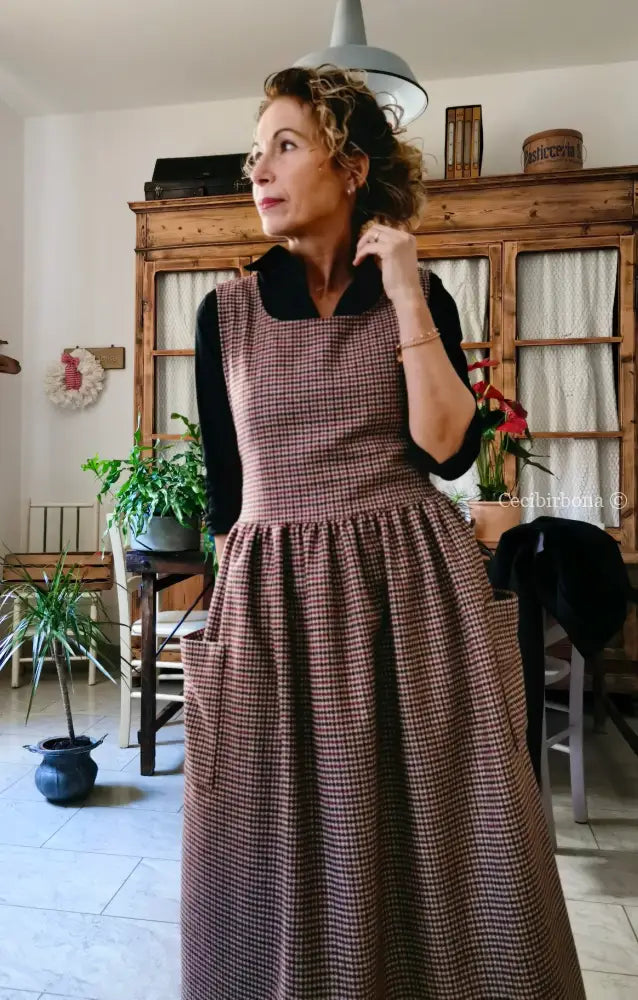 Grembiule in lana pied de poule (Ref. 461) grembiule donna tessuti moderni