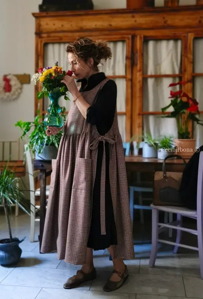 Grembiule in lana pied de poule (Ref. 461) grembiule donna tessuti moderni