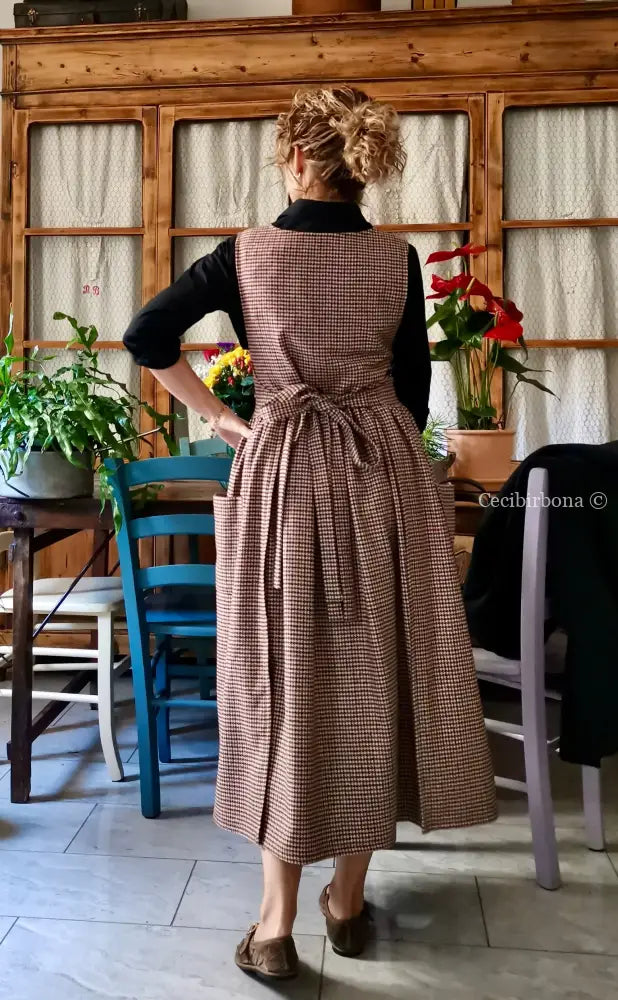 Grembiule in lana pied de poule (Ref. 461) grembiule donna tessuti moderni