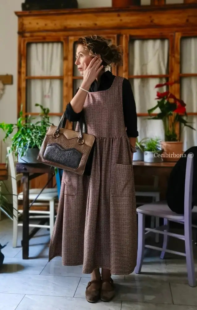 Grembiule in lana pied de poule (Ref. 461) grembiule donna tessuti moderni
